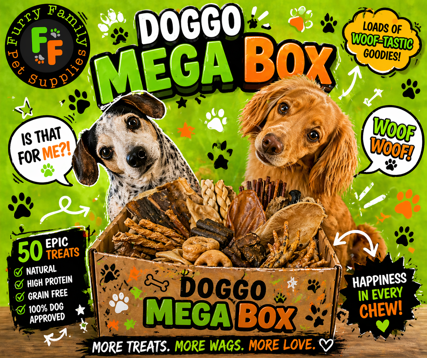 Doggo Mega Natural Treat Box 50pcs