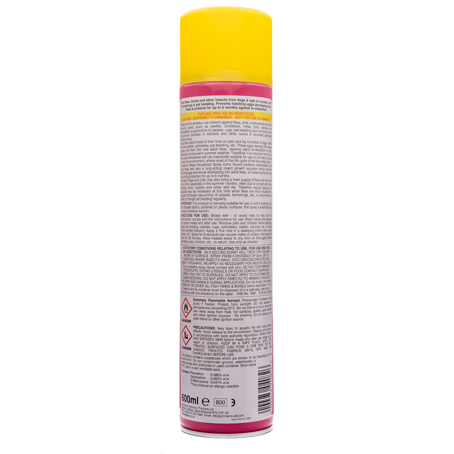 Johnson's Veterinary Household Spray Extra Guard 600ml