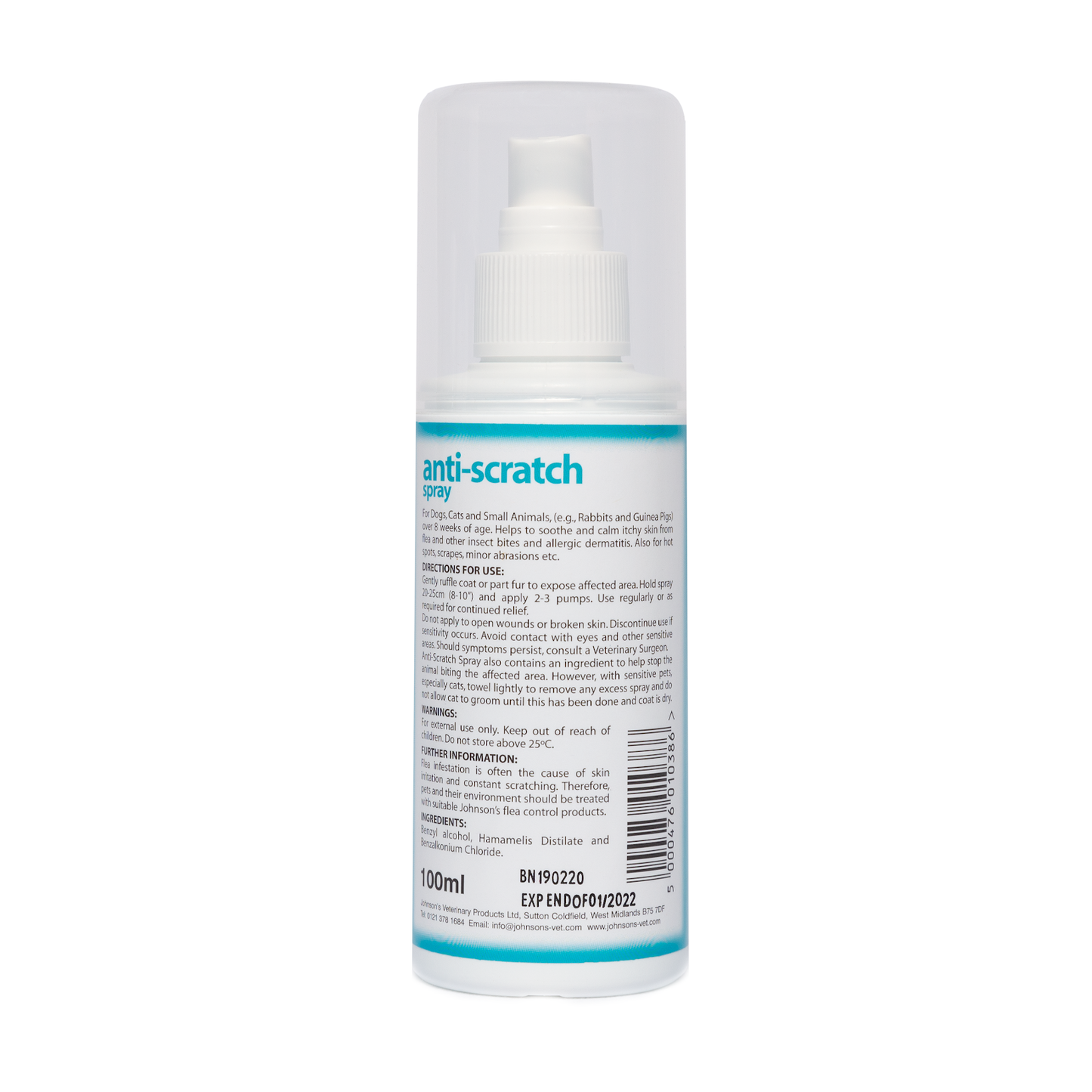 Johnson's Veterinary Anti Scratch Spray for Dogs & Cats