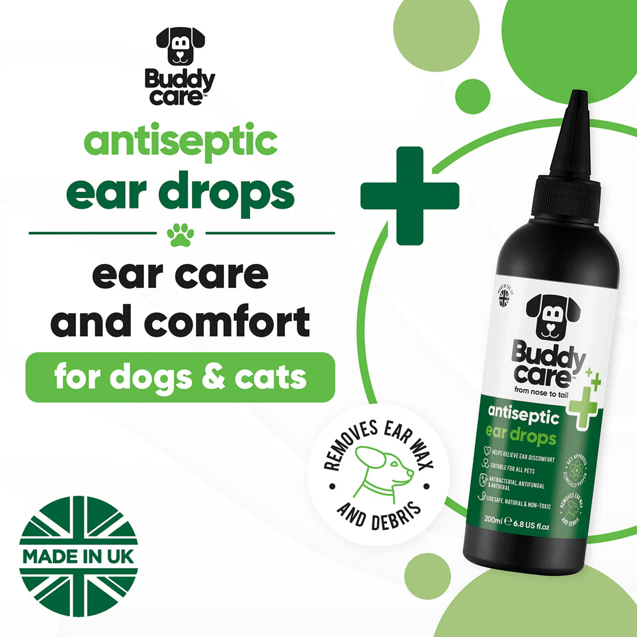 Buddycare Pet Antiseptic Ear Drops 200ml