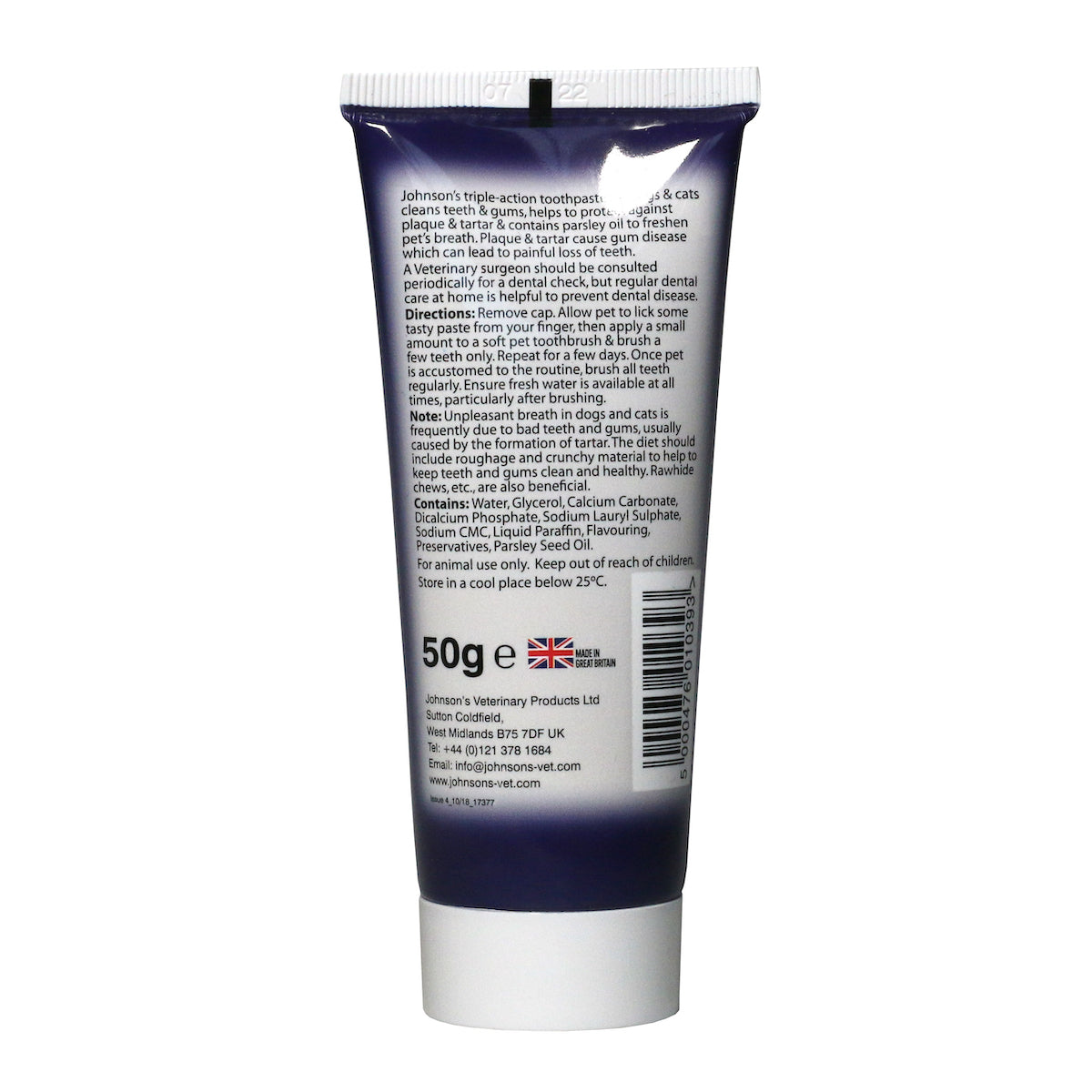 Johnson's Veterinary Triple Action Toothpaste for Dogs and Cats