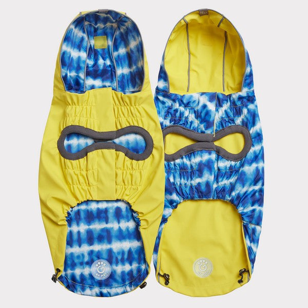 GF Pet Elasto-Fit Reversible Raincoat Yellow Tie Die