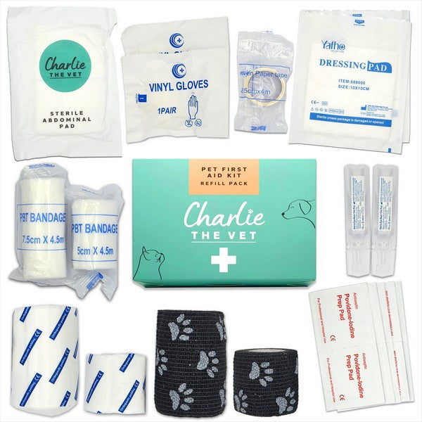 Charlie The Vet Pet First Aid Kit Refill Pack and Wound Management Kit