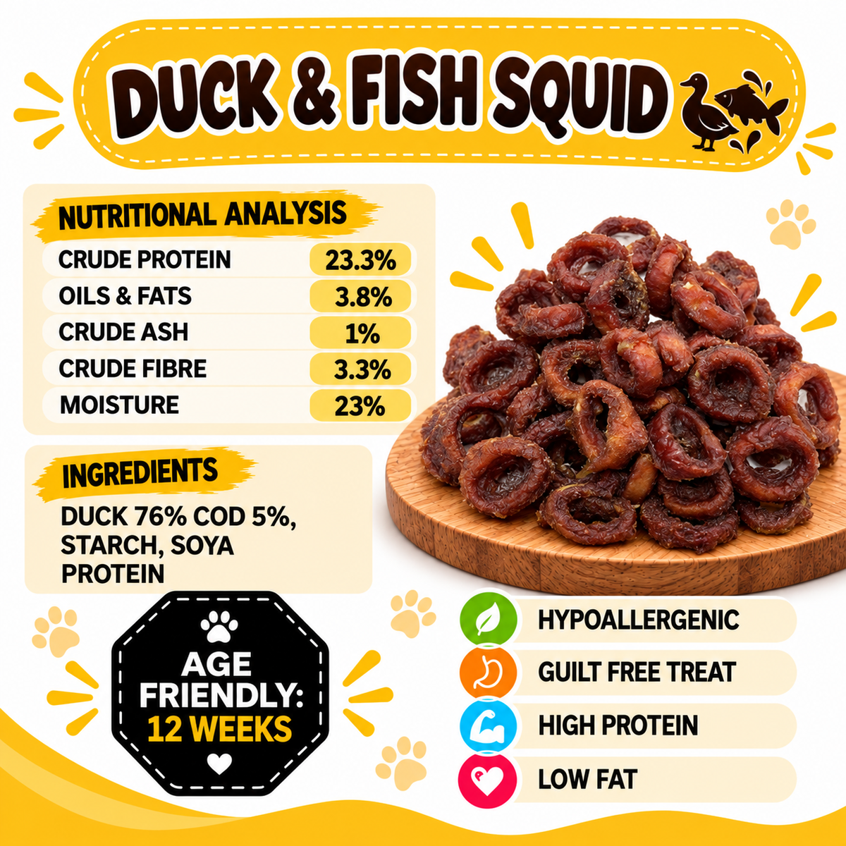 Duck & Fish Squid Dog Treats