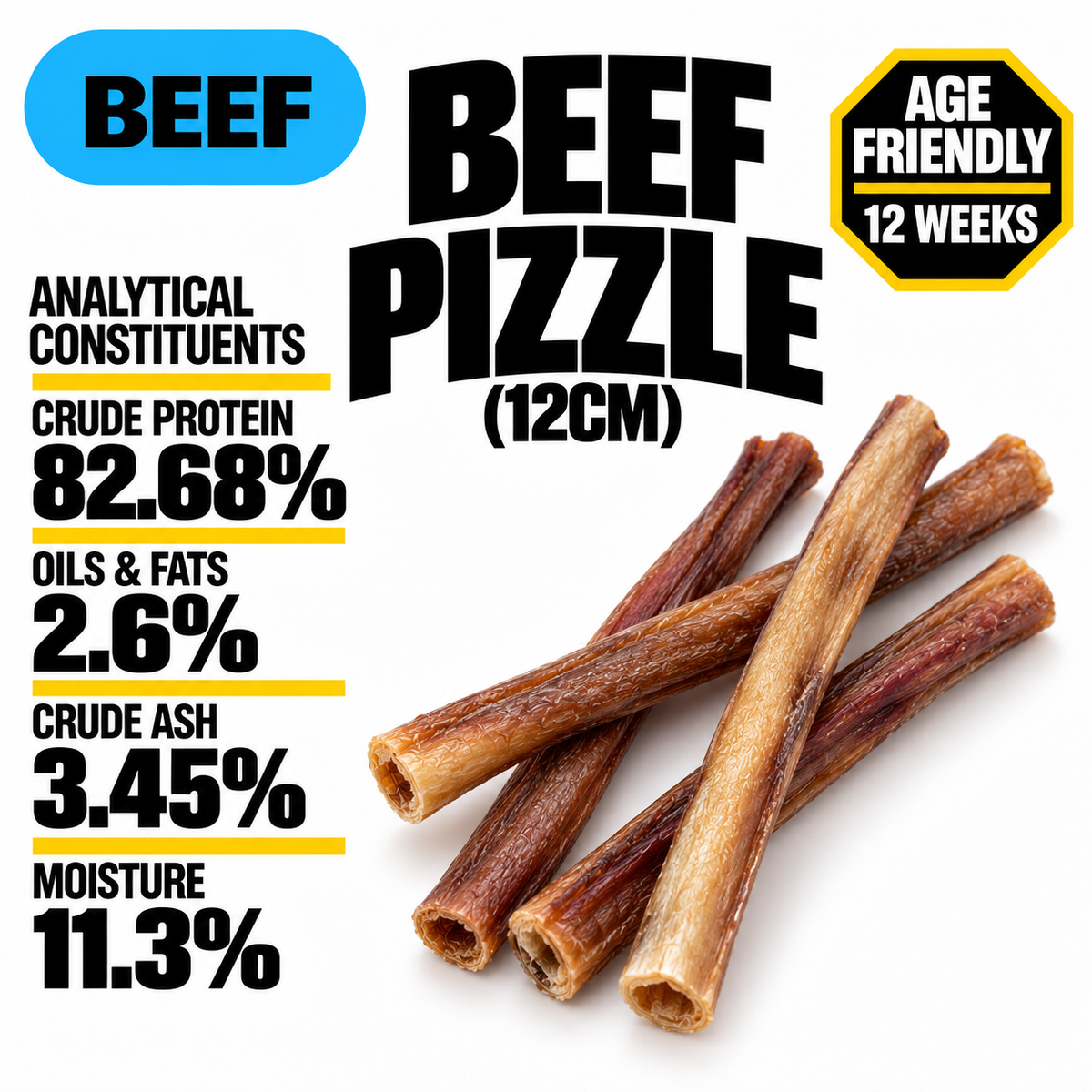 Beef Pizzle 12cm (single)