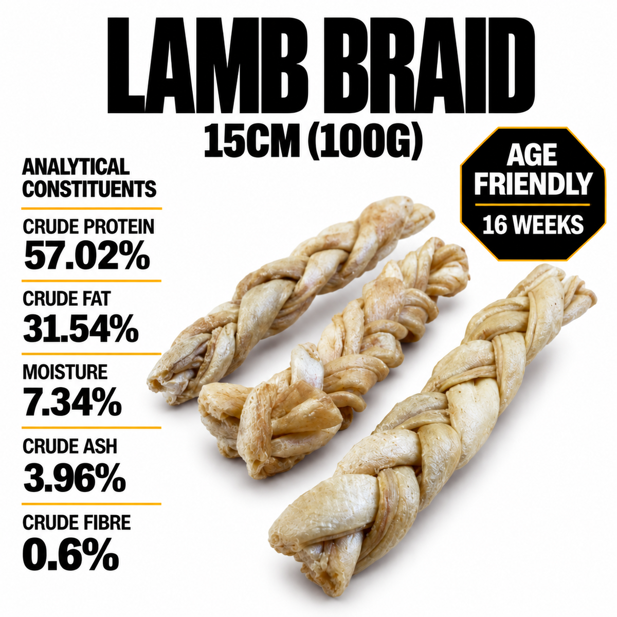 Lamb Skin Braids 15cm (100g)