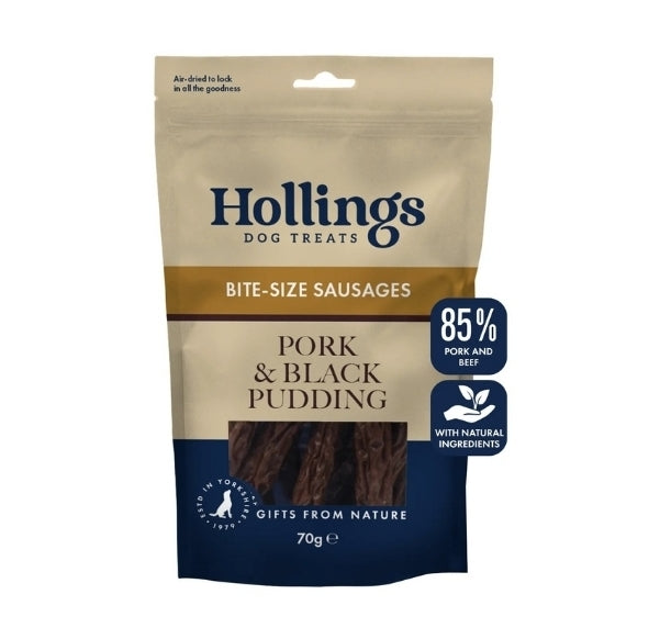 Hollings Pork & Black Pudding Sausages 70g