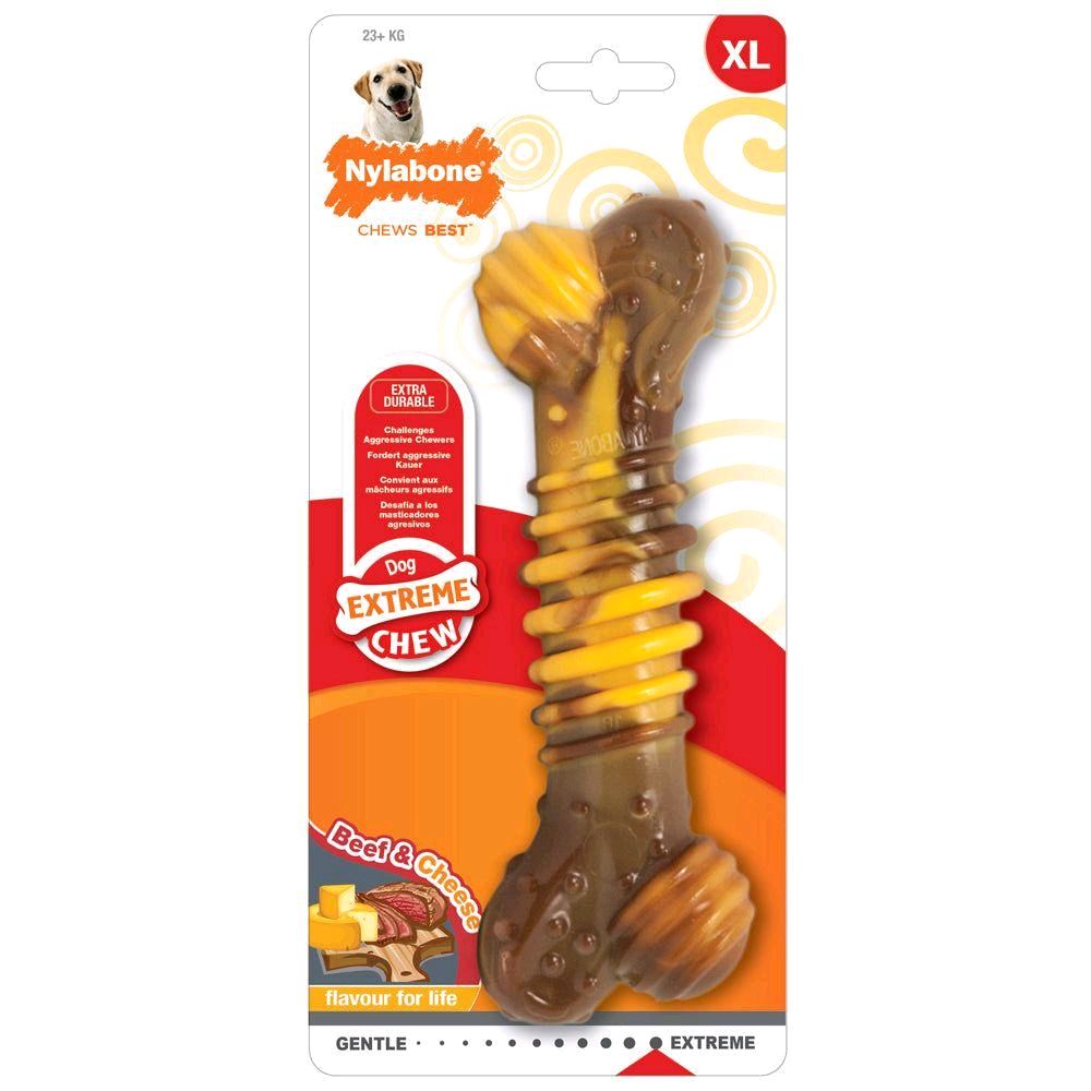 Nylabone Beef with Cheese Extreme Texture Bone – Extra Large Dog Toy