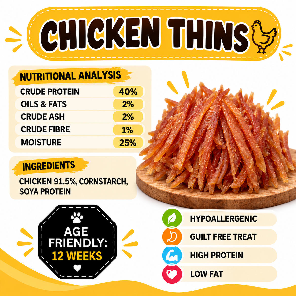 Chicken Breast Thins Dog Treats
