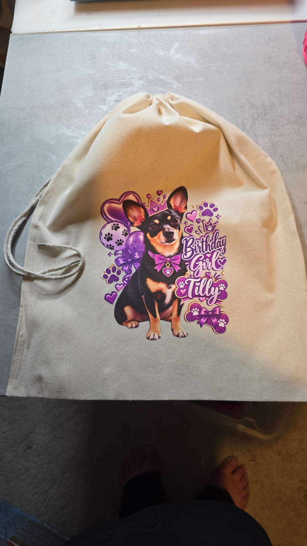 Birthday Personalised Drawstring Bag