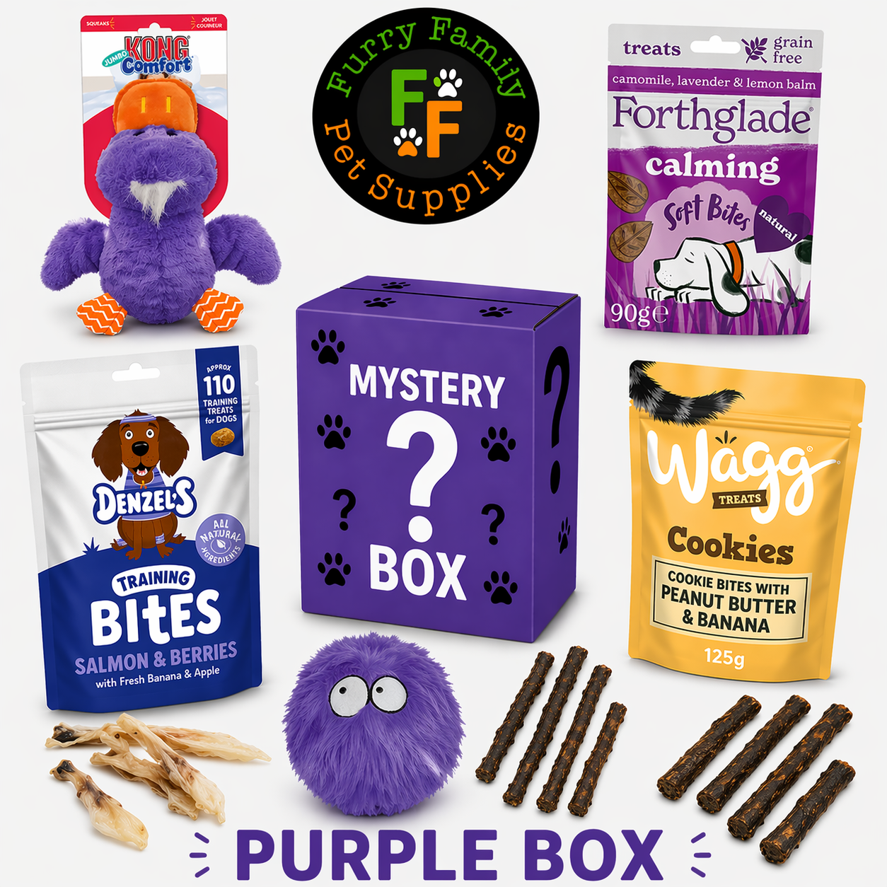 PURPLE MYSTERY BOX FOR DOGS