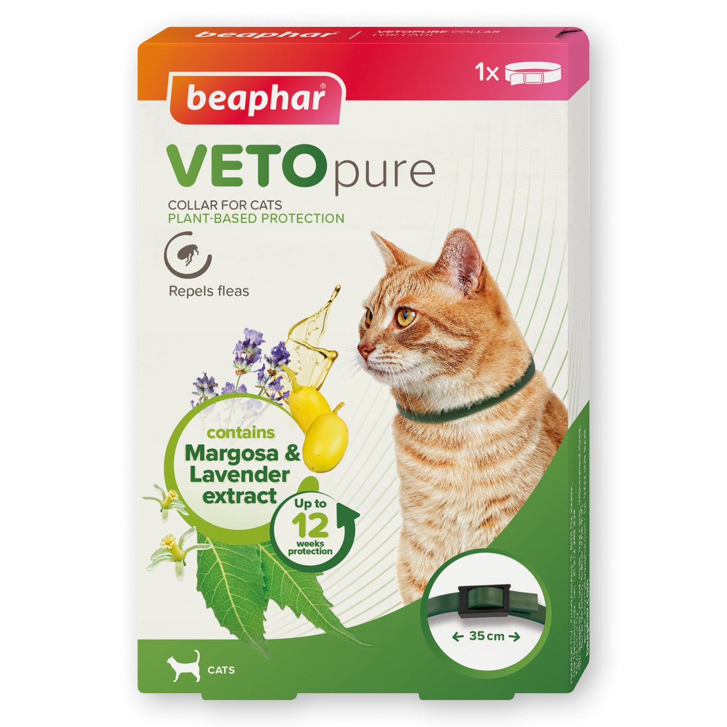 Beaphar VETOpure Plant-Based Protection Flea Collar for Cats 35cm