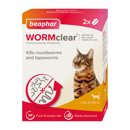 Beaphar WORMclear® Worming Tablets for Cats - 2 Tablets