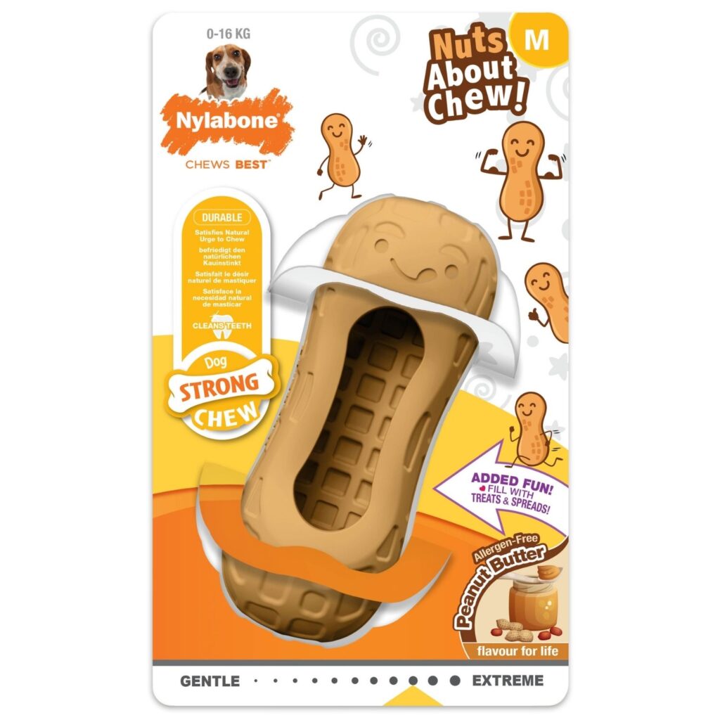 Nylabone Peanut Butter Strong Treat Toy Medium Dog Toy