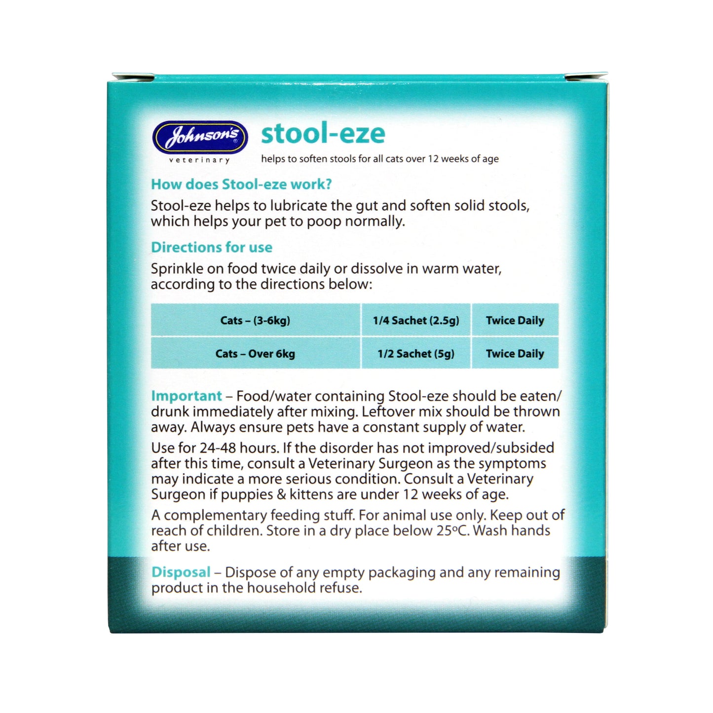 Johnson's Veterinary Stool Eze for Cats & Dogs