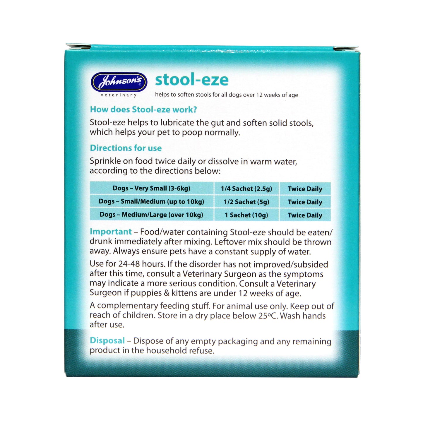 Johnson's Veterinary Stool Eze for Cats & Dogs