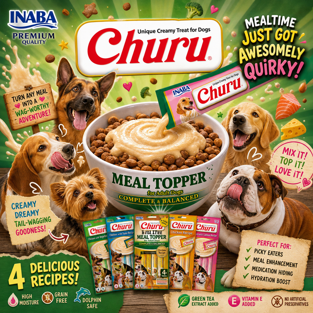 Churu Meal Toppers & Licks for Dogs