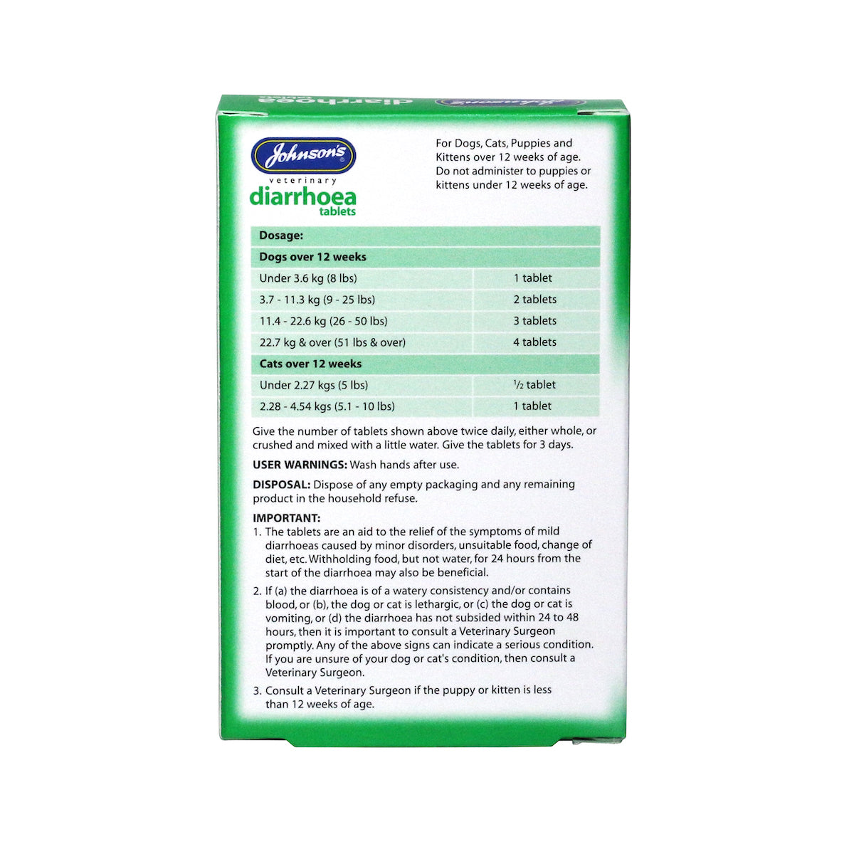 Johnson's Veterinary Diarrhoea Tablets