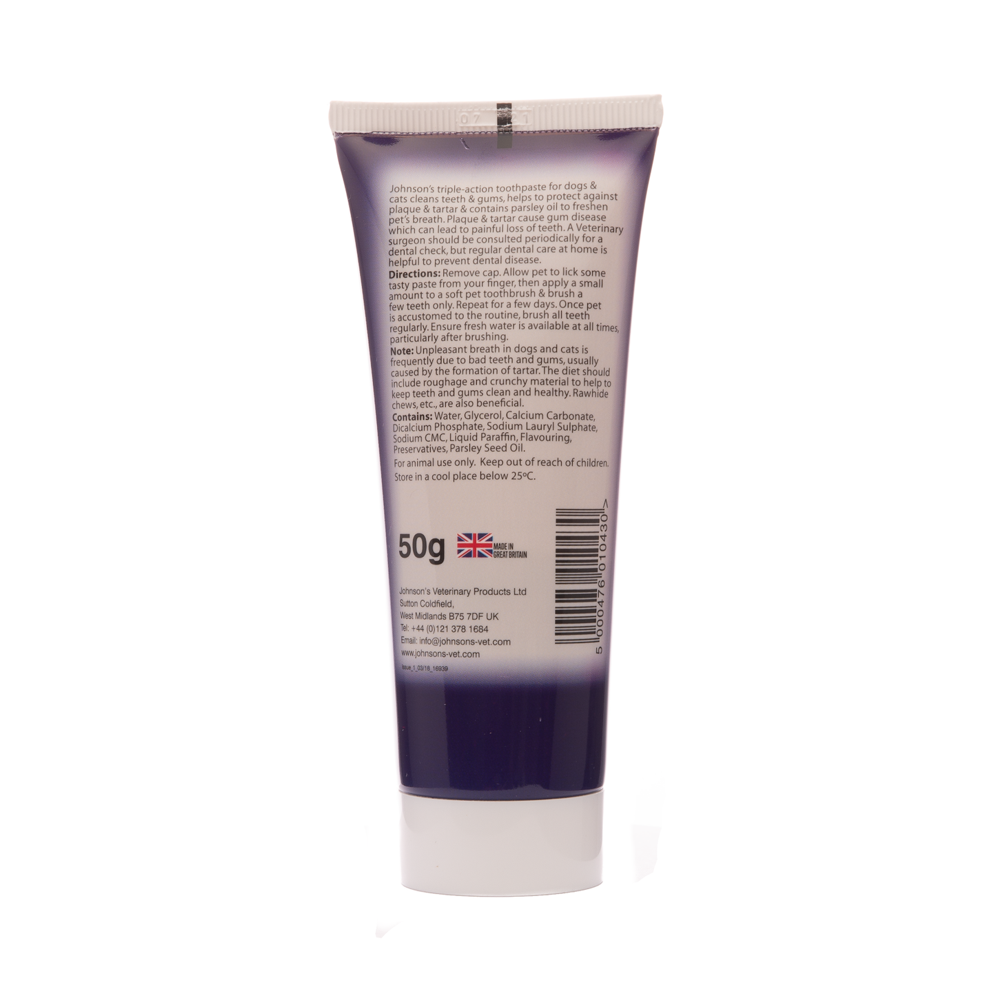 Johnson's Veterinary Triple Action Toothpaste for Dogs and Cats