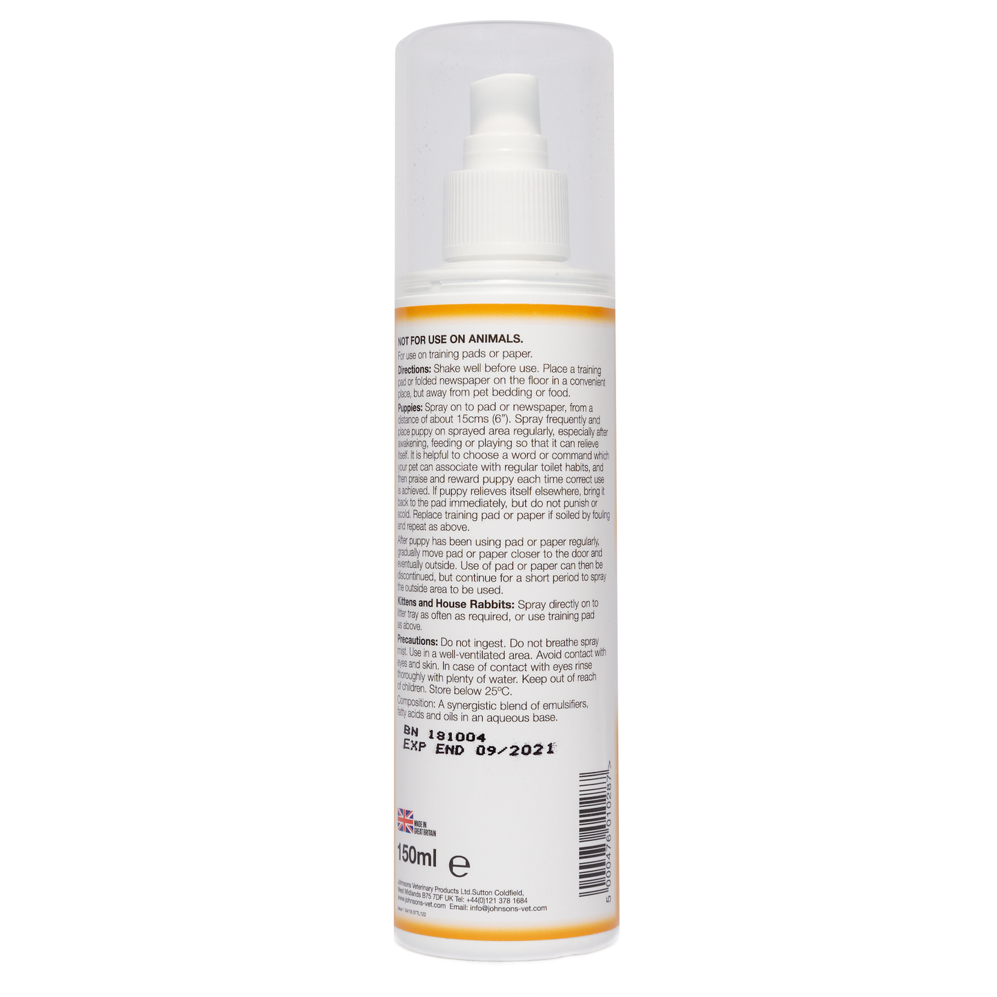 Johnson's Veterinary Puppy & Kitten Trainer Pump Spray