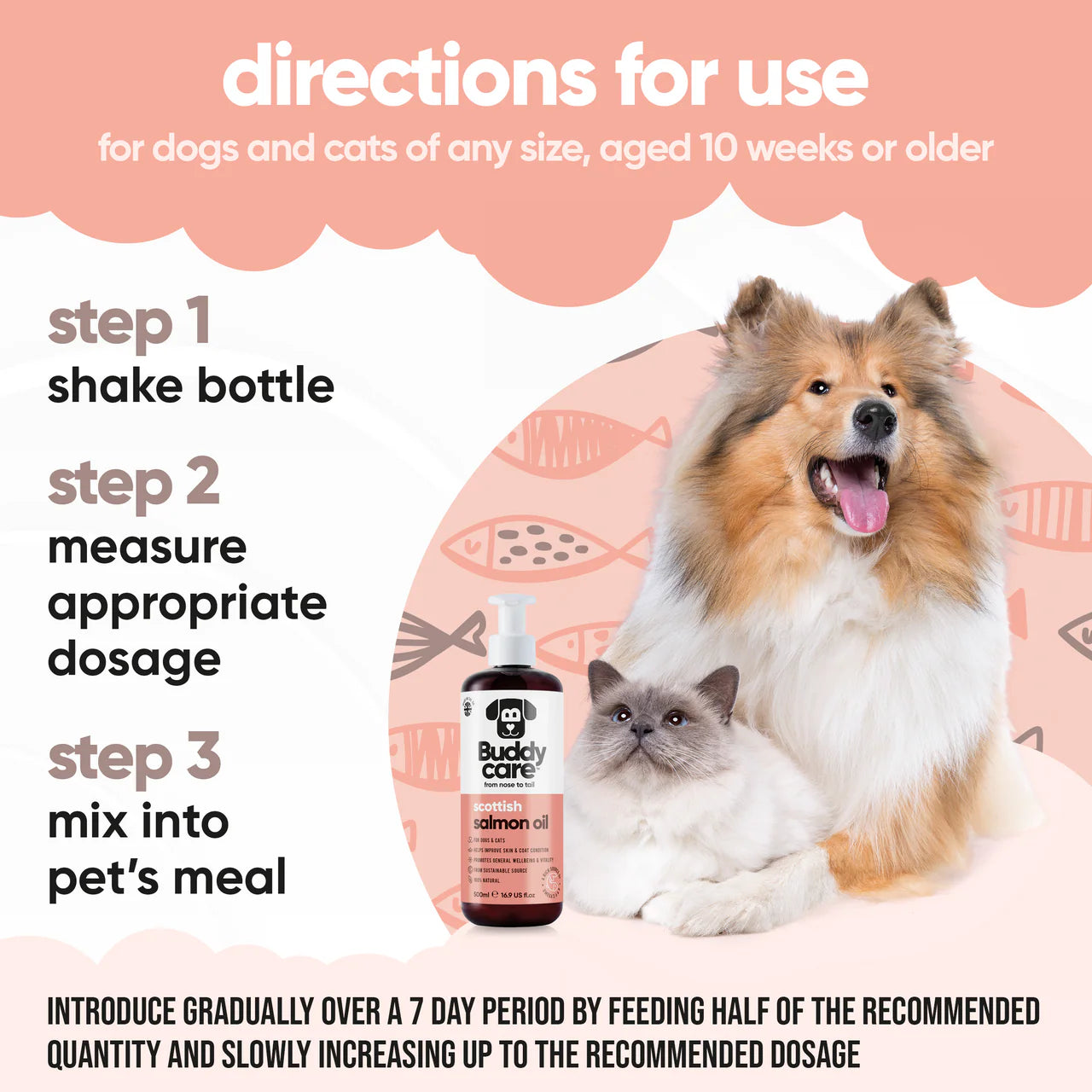 Buddycare Scottish Salmon Oil for Dogs & Cats 500ml