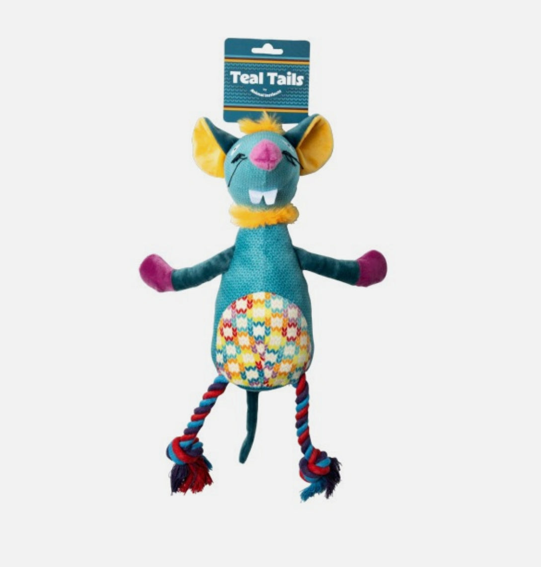 Animal Instincts Teal Tails Plush Dog Toys