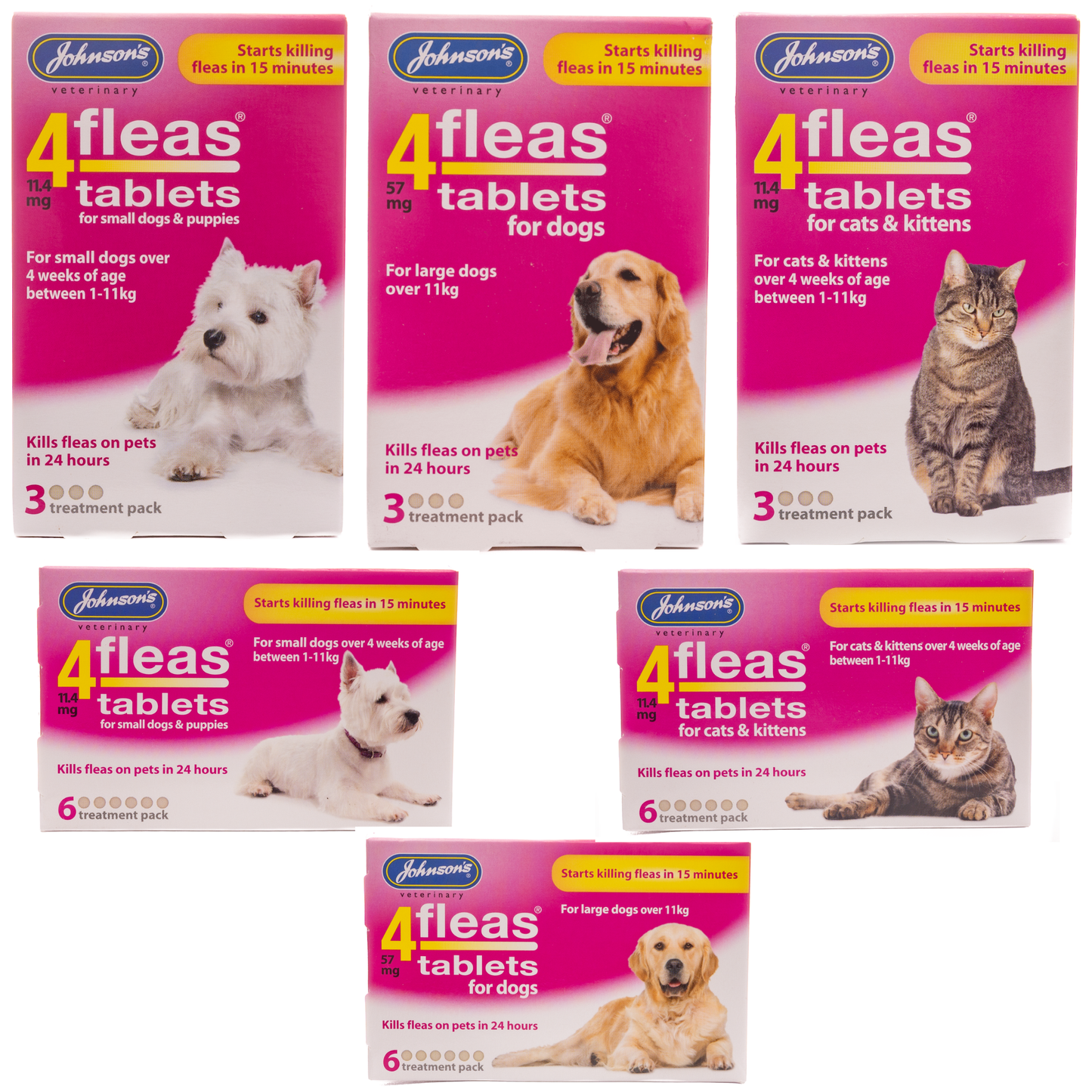 Johnson's Veterinary 4 Fleas Tablets for Dogs & Cats