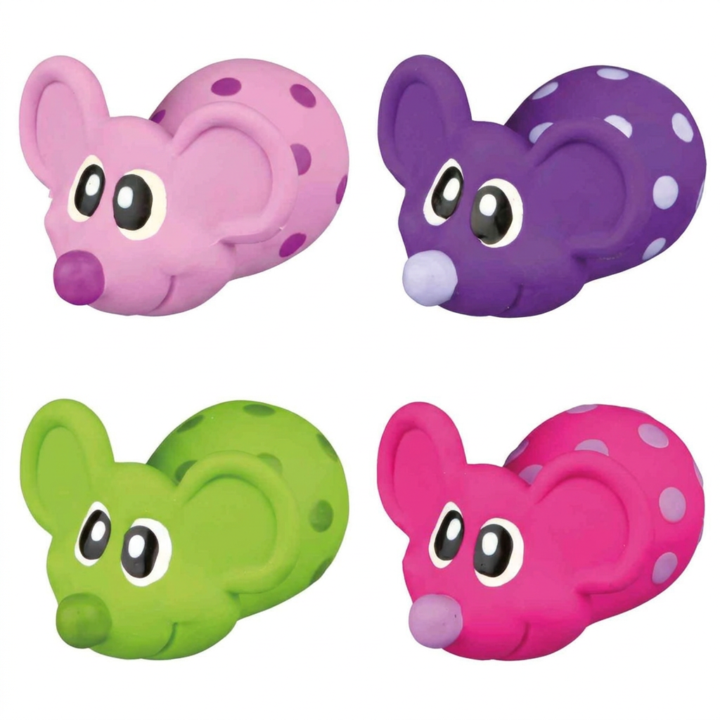 Four mouse dog toys combined into one picture