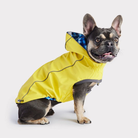 GF Pet Elasto-Fit Reversible Raincoat Yellow Tie Die