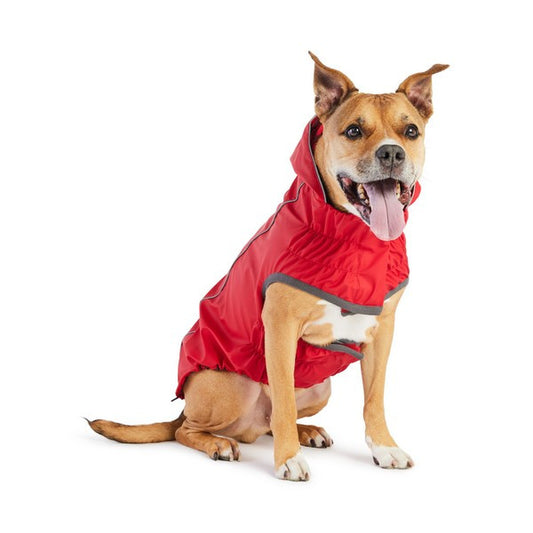 GF Pet Elasto-Fit Reversible Raincoat Red Abstract