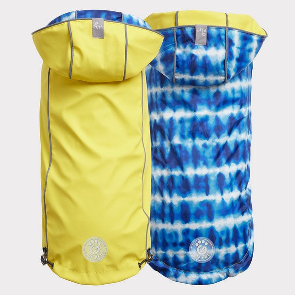 GF Pet Elasto-Fit Reversible Raincoat Yellow Tie Die