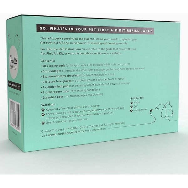 Charlie The Vet Pet First Aid Kit Refill Pack and Wound Management Kit