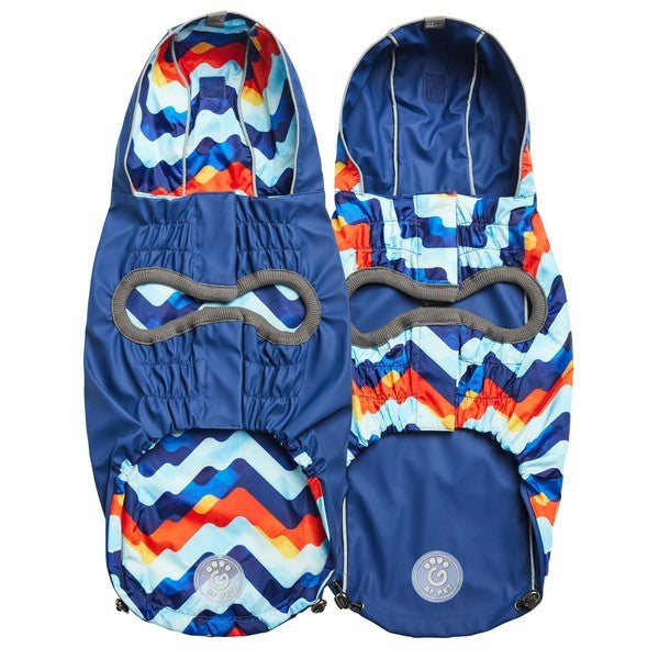 GF Pet Elasto-Fit Reversible Raincoat Navy Retro