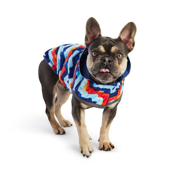 GF Pet Elasto-Fit Reversible Raincoat Navy Retro