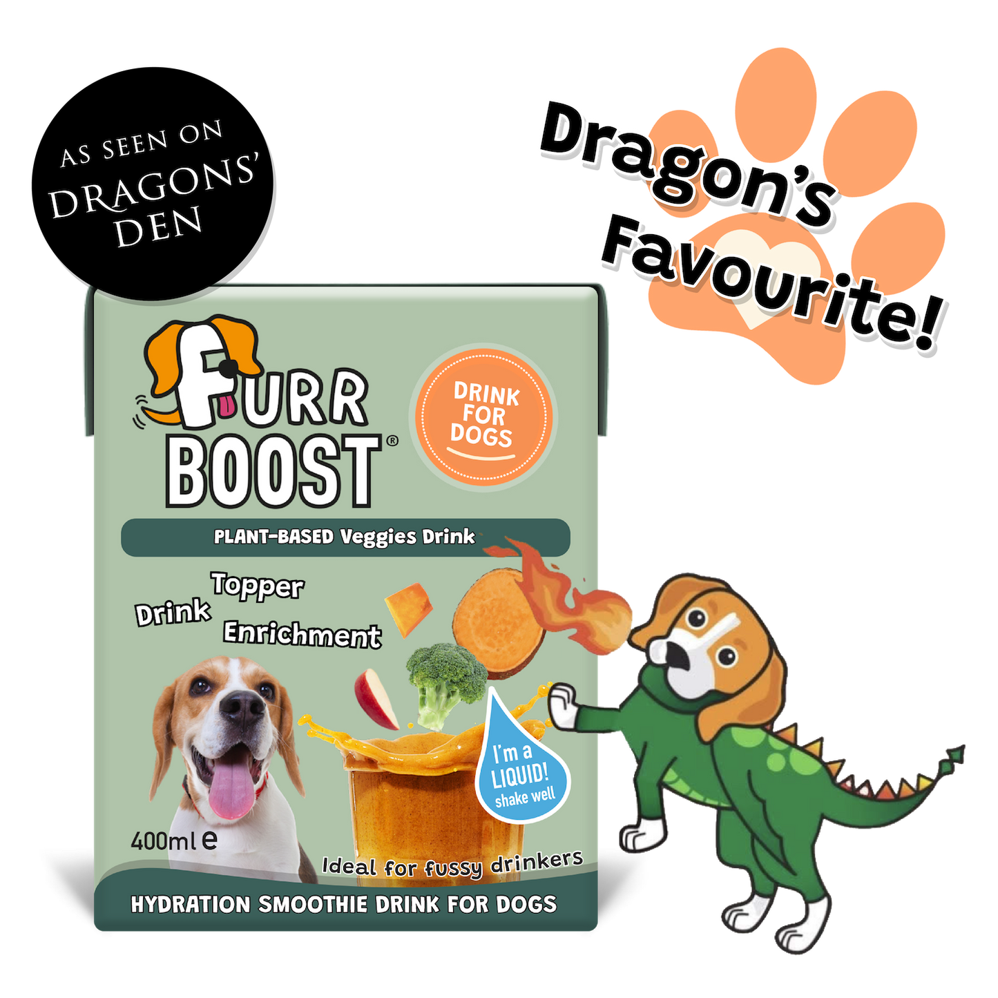 Fur Boost Dog Drink Food Topper and Enrichment