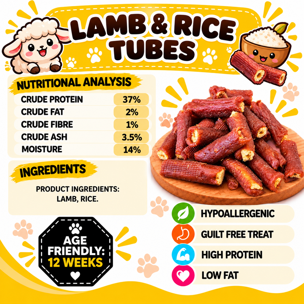 Lamb & Rice Tubes Dog Treats