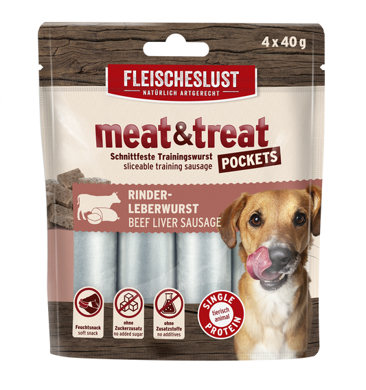 Fleischeslust Meat & Treat Pockets 4x 40g Training Sausage