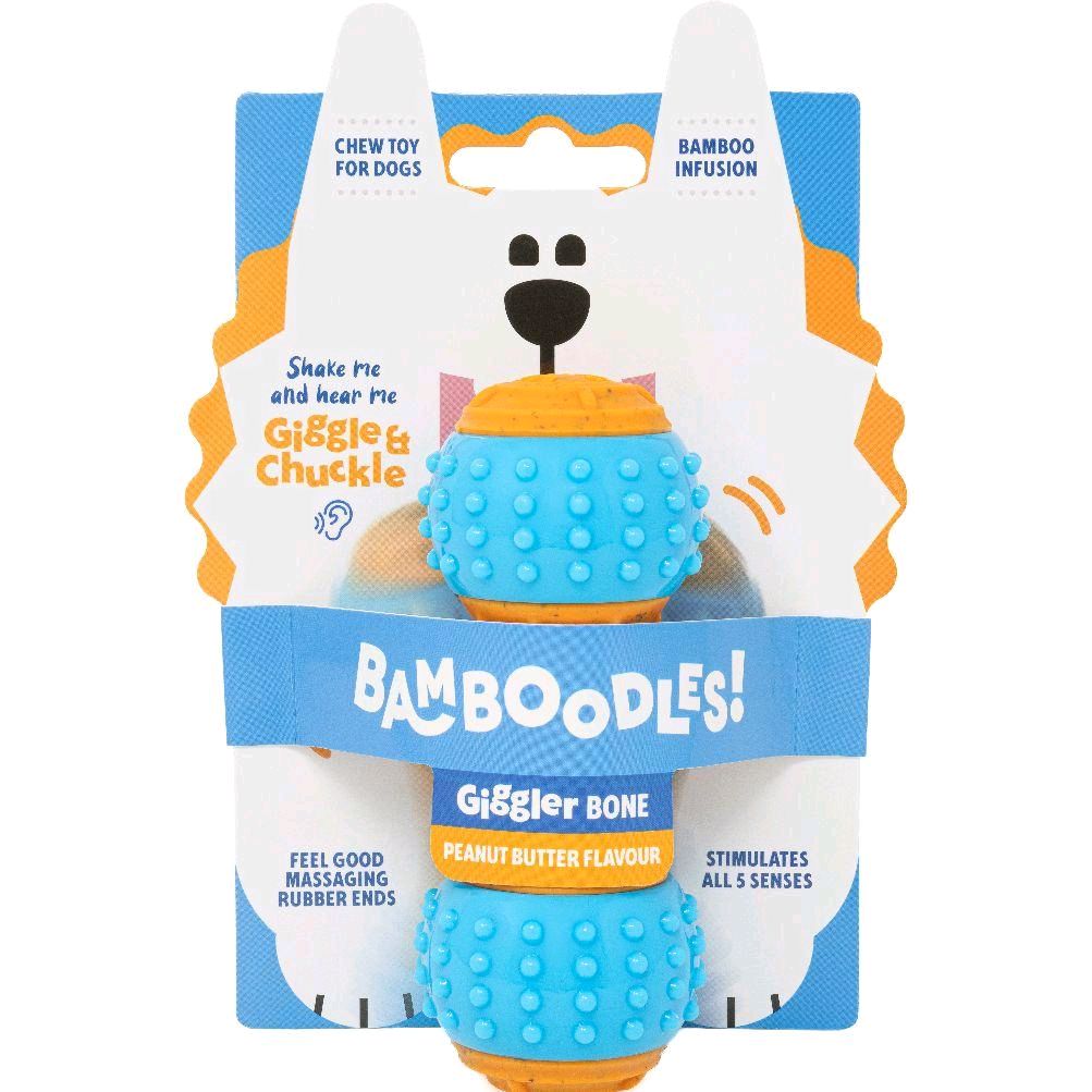 Bamboodles Giggle Dog Toy Peanut Butter Flavour