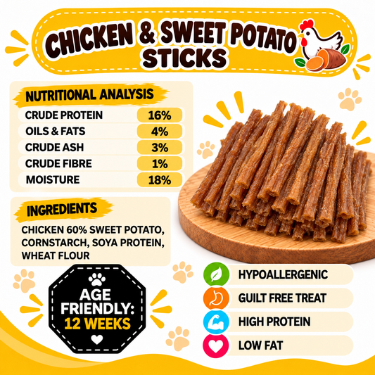 Chicken & Sweet Potato Sticks Dog Treats