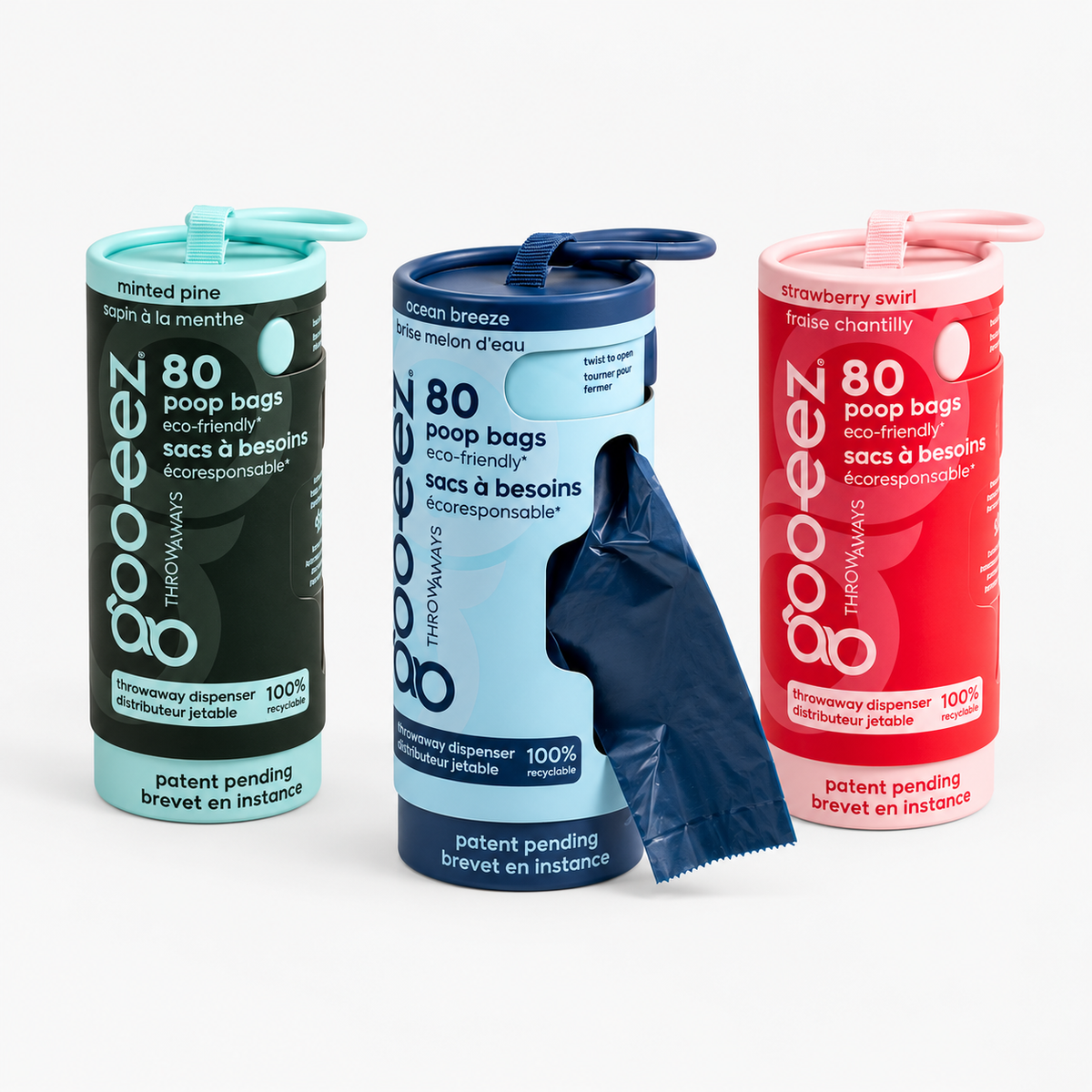 Goo-eez Eco Friendly Poo Bags with Disposable Dispenser 80 Bags (Scented)