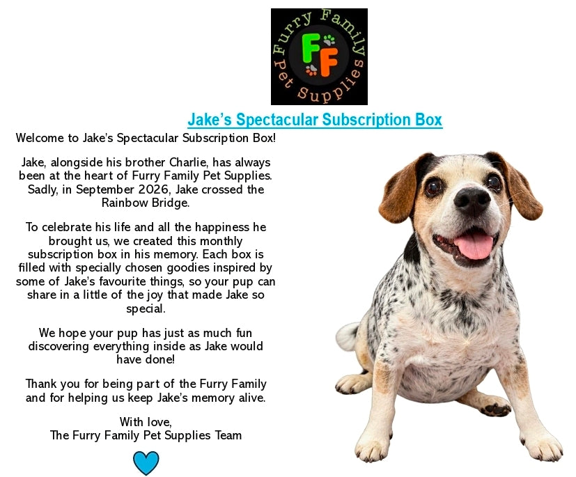 Jakes Spectacular Monthly Dog Treat & Toy Subscription Box