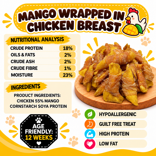 Mango Wrapped in Chicken Dog Treats
