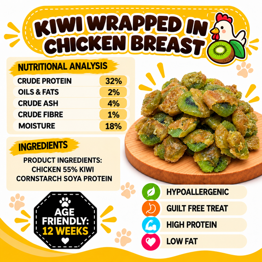 Kiwi Wrapped in Chicken Dog Treats