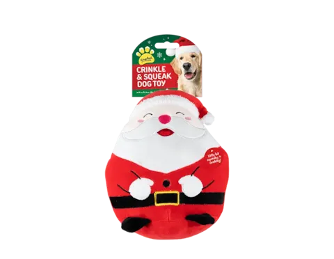 Christmas Squishy Crinkley & Squeaky Dog Toy