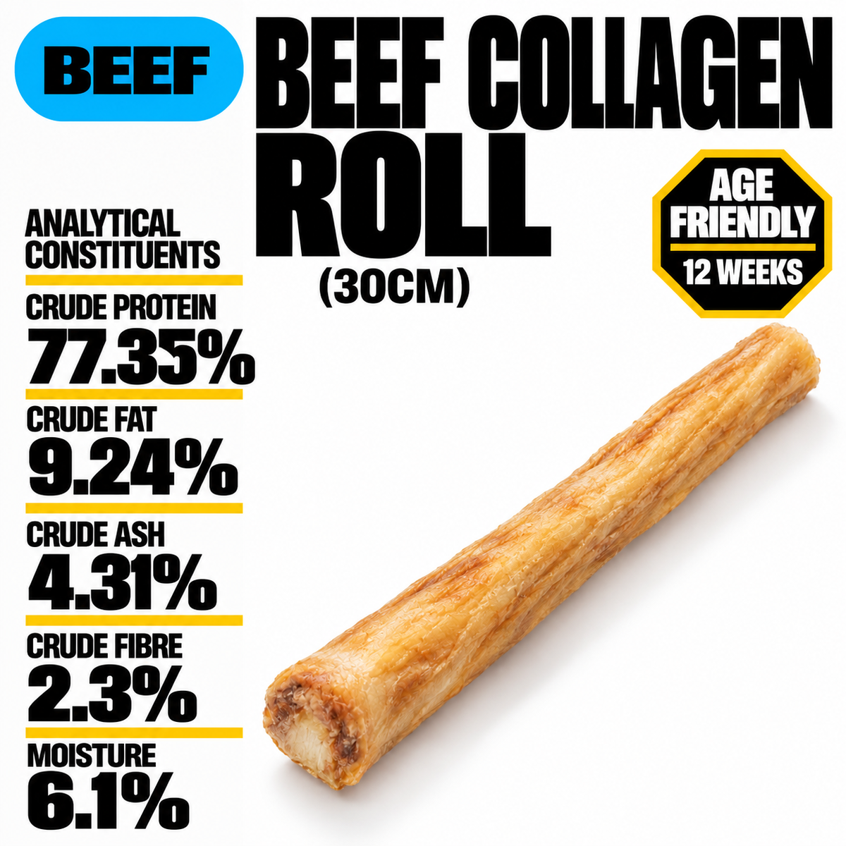 Beef Collagen Roll 30cm (single)