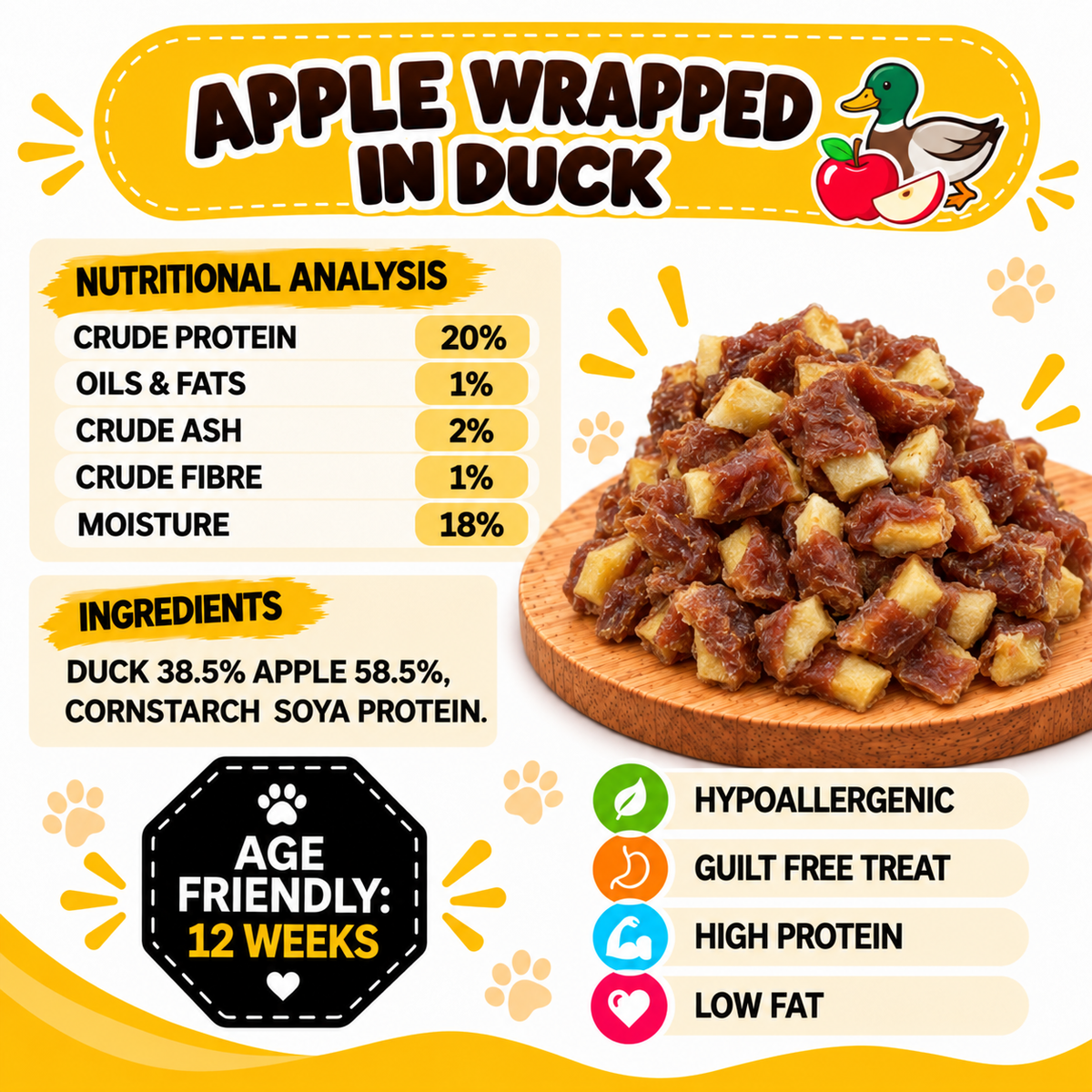 Apple Wrapped in Duck Dog Treats