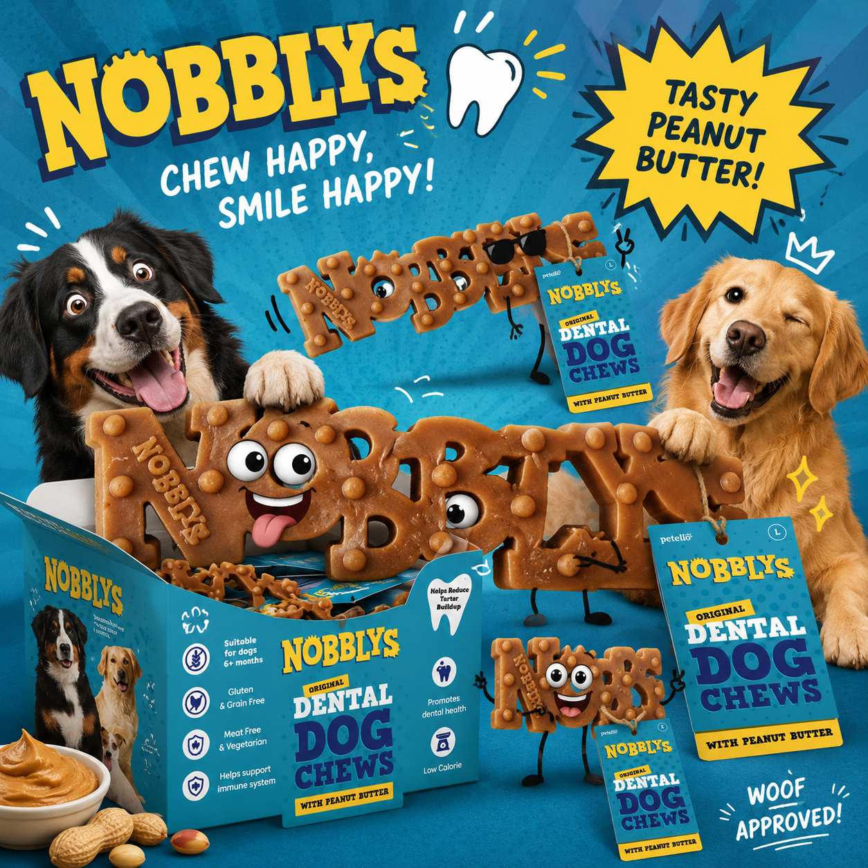 Nobblys Peanut Butter Vegan Dog Treats