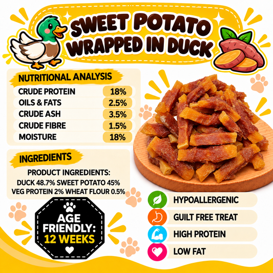 Sweet Potato Wrapped in Duck Dog Treats