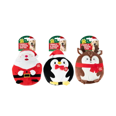 Christmas Squishy Crinkley & Squeaky Dog Toy