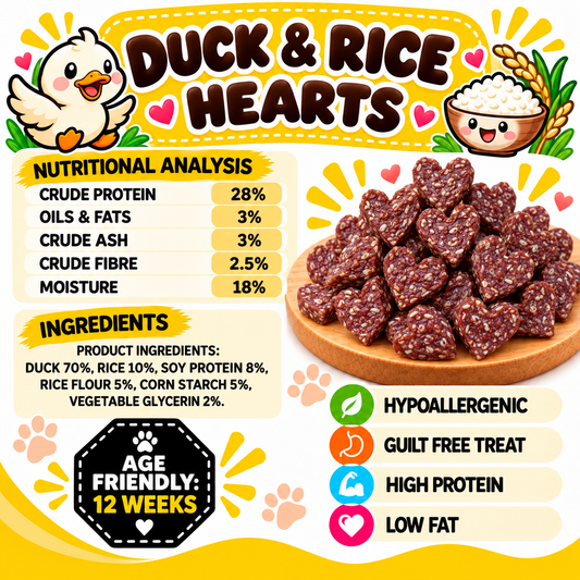 Duck & Rice Hearts Dog Treats